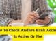 How To Check Andhra Bank Account Is Active Or Not