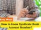 How to know Syndicate Bank Account Number
