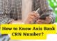 How to Know Axis Bank CRN Number