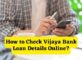 How to Check Vijaya Bank Loan Details Online