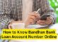 How to know Bandhan Bank Loan Account Number