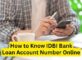How to know IDBI Bank Loan Account Number